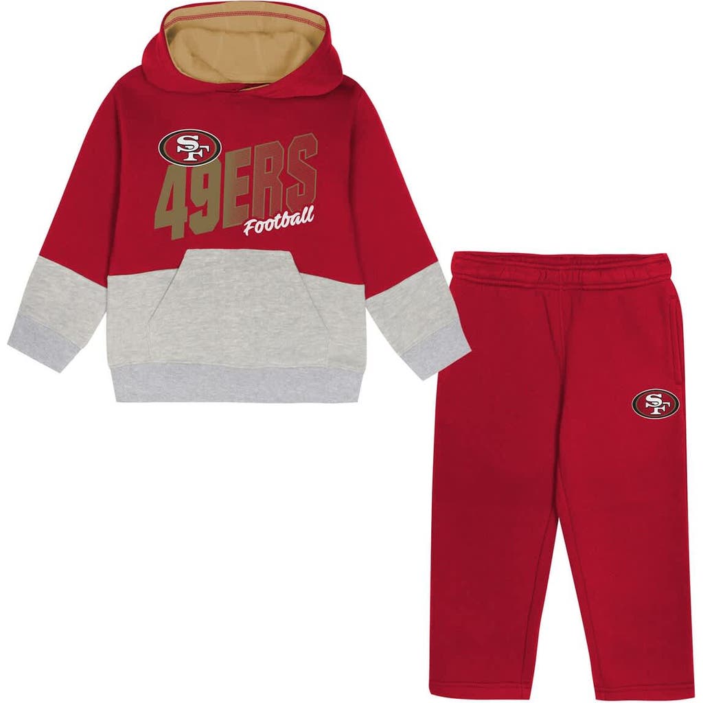 Outerstuff Toddler Scarlet San Francisco 49ers Lineman Fleece Hoodie & Pants Set In Red