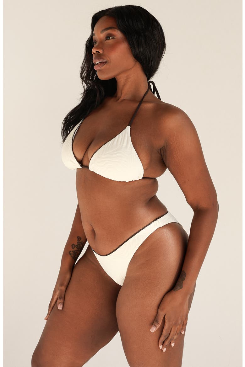 Rosette Super Cheeky Bikini Bottom, Alternate, color, Ivory Tides