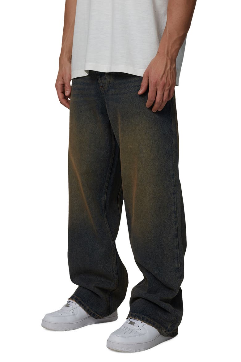 Straight Leg Baggy Jeans, Alternate, color, Brown