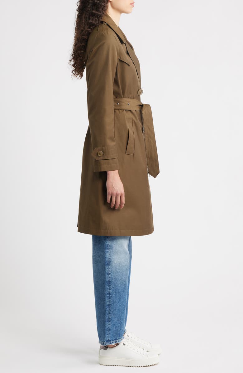 Via Spiga Water Resistant Cotton Blend Trench Coat, Alternate, color, Botanic Green