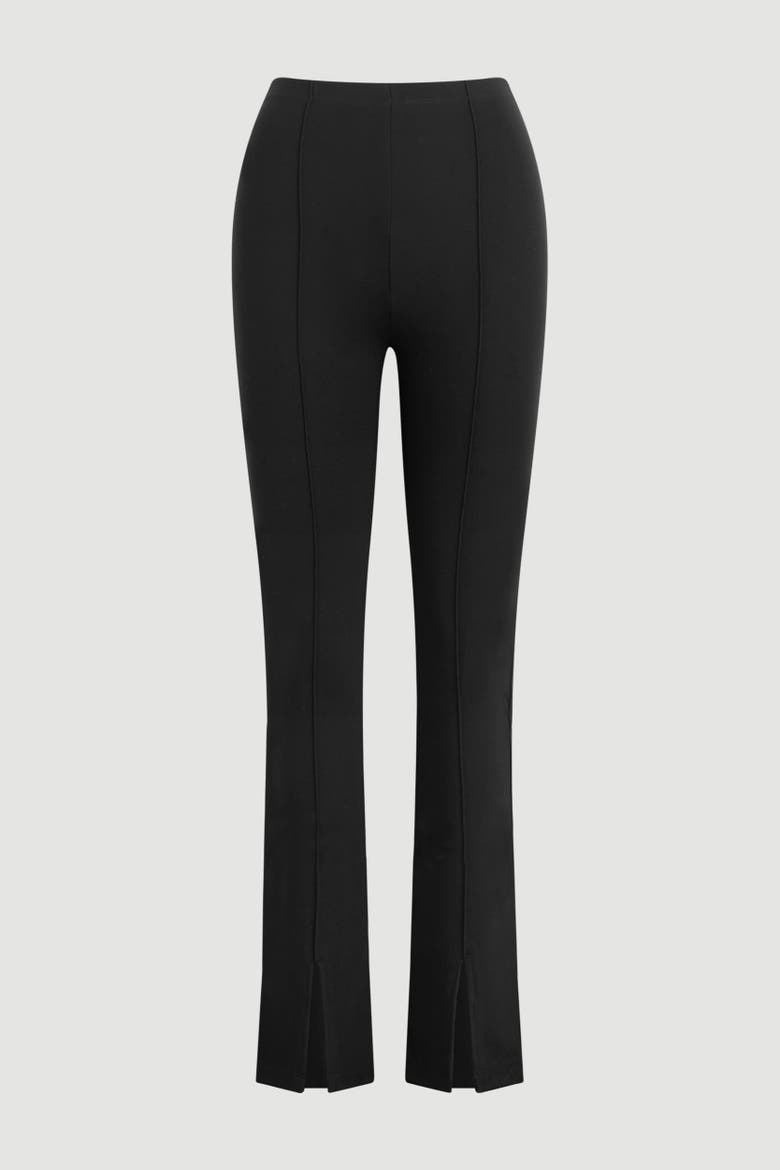 Cass Front-Split Ponte Stretch Pant, Alternate, color, Black