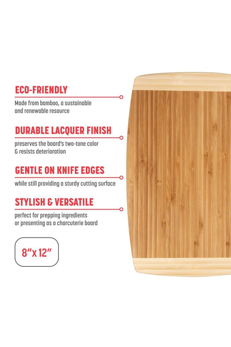 Medium Burnished Cutting Board, 8x12 Inches, Alternate, color, Bamboo