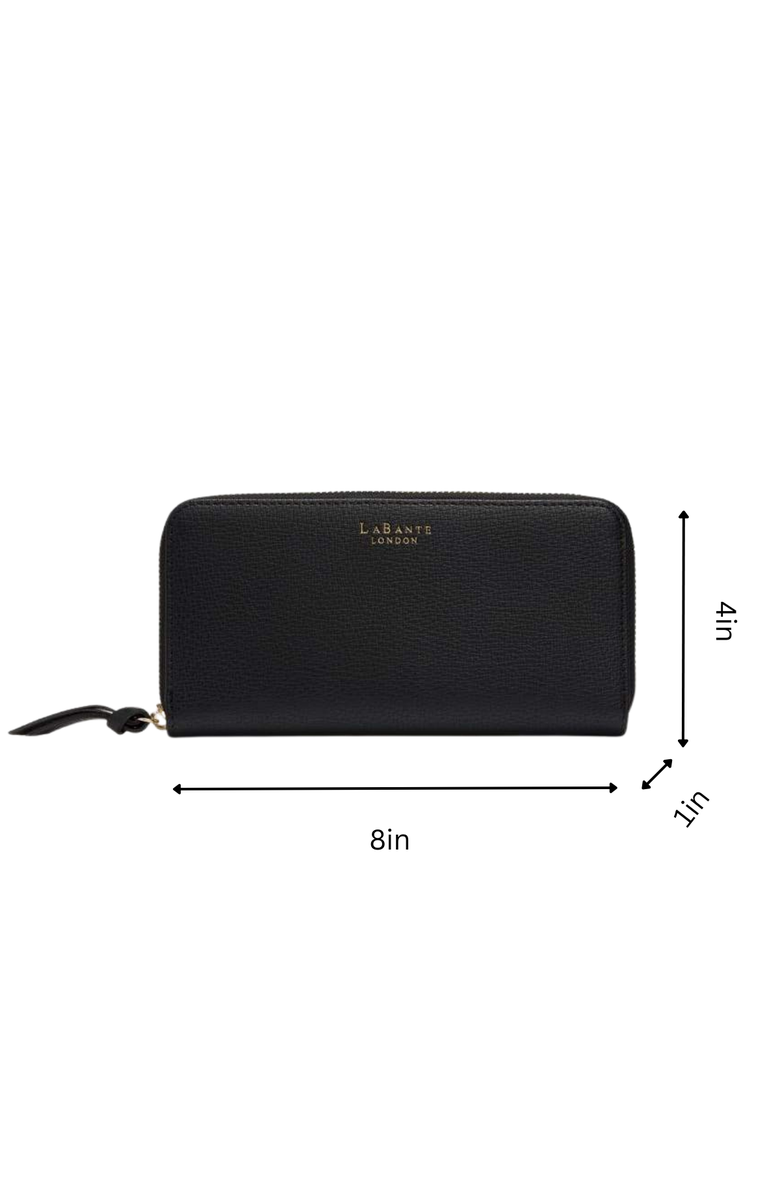 LaBante London Serene Vegan Zip Around Wallet, Alternate, color, Black