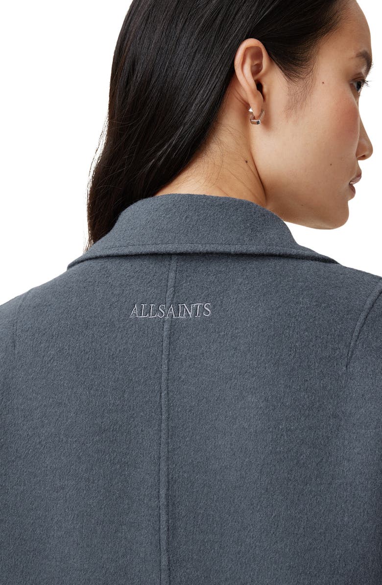 AllSaints Pheebee Double Breasted Wool Blend Coat, Alternate, color, 