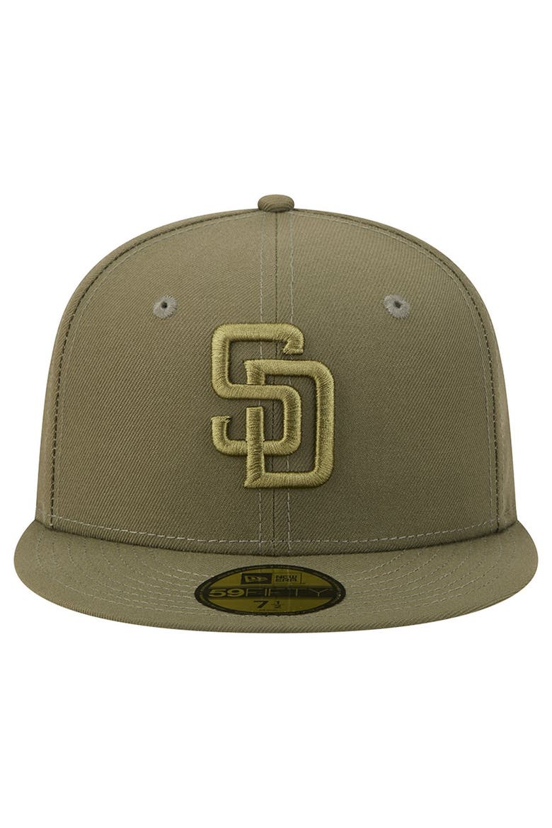 Men's New Era Olive San Diego Padres Color Pack 59FIFTY Fitted Hat, Alternate, color, Olive