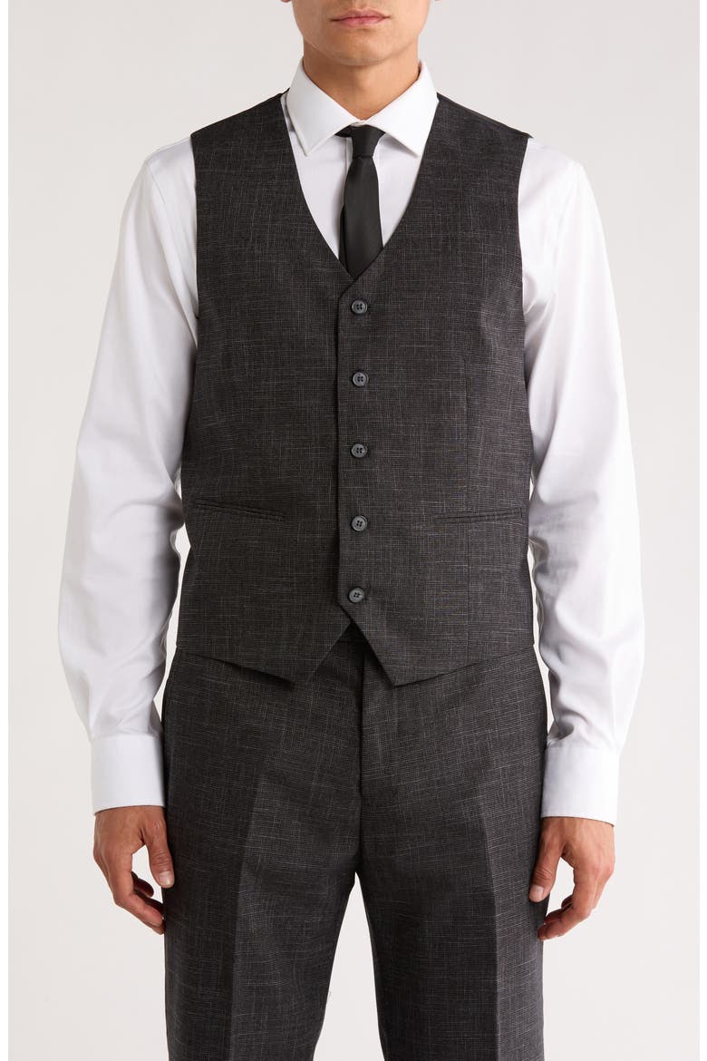 Tattersall Mélange 3-Piece Suit, Alternate, color, CHARCOAL
