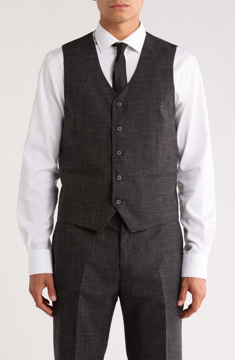 ZEGARIE Tattersall Mélange 3-Piece Suit, Alternate, color, Charcoal