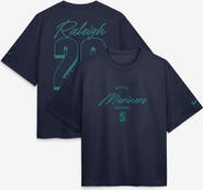 Nike Women's Nike Cal Raleigh Navy Seattle Mariners Premium Essentials Boxy Name & Number T-Shirt