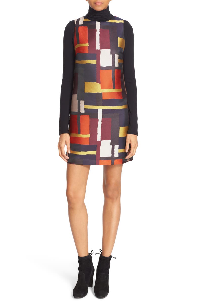 Alice + Olivia 'Clyde' Print Sleeveless A-Line Dress, Alternate, color,
