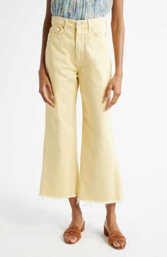 Veronica Beard Taylor High Waist Fray Hem Crop Wide Leg Jeans