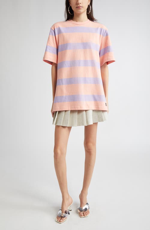 Rabanne Tee Shirt Stripes Peach And Lavander In Pink