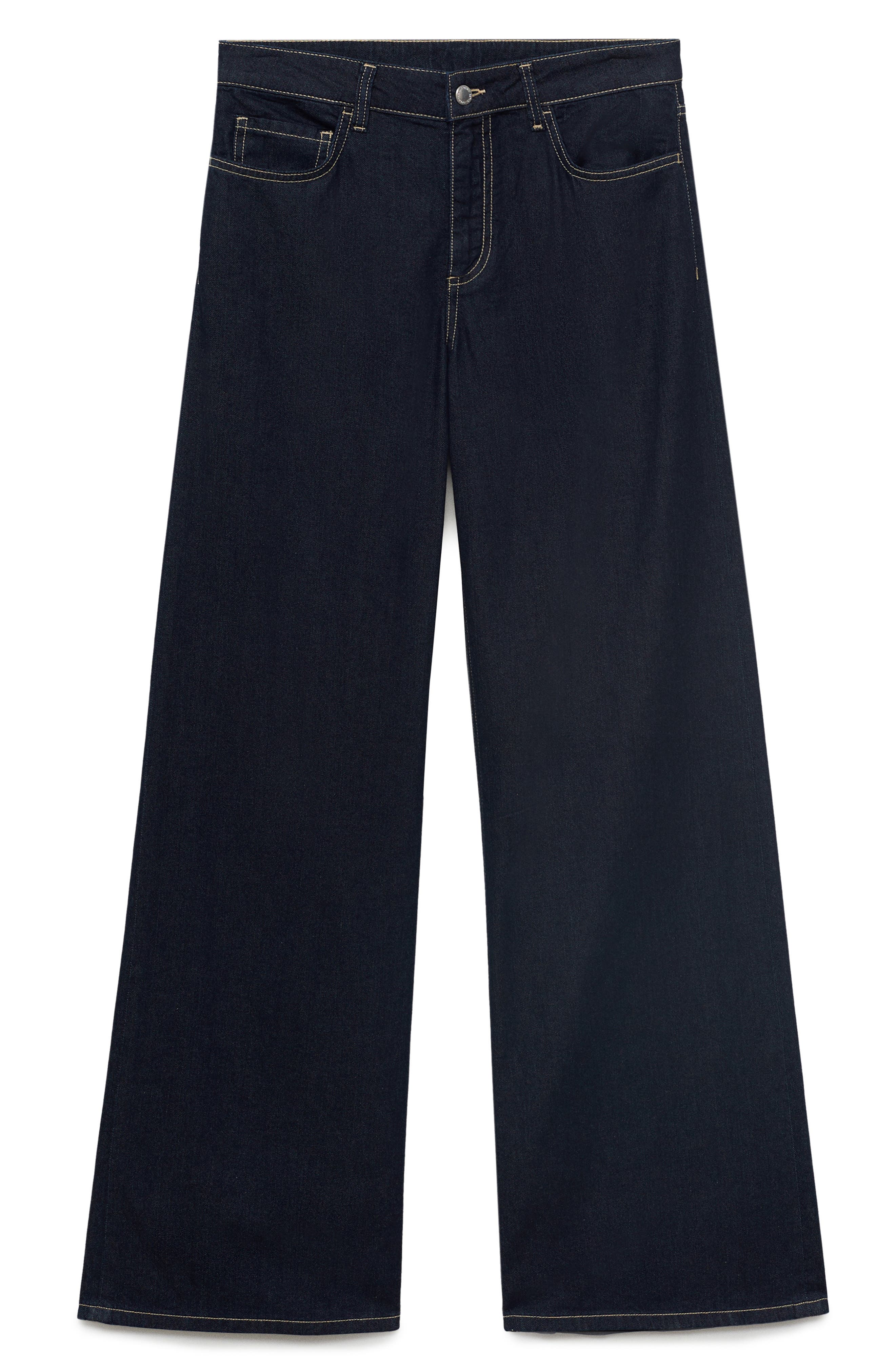 MANGO Low Rise Wide Leg Jeans