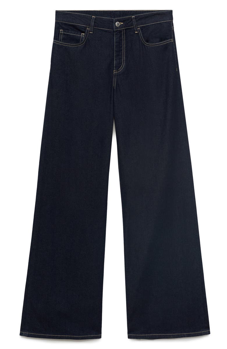 MANGO Low Rise Wide Leg Jeans, Main, color, Open Blue