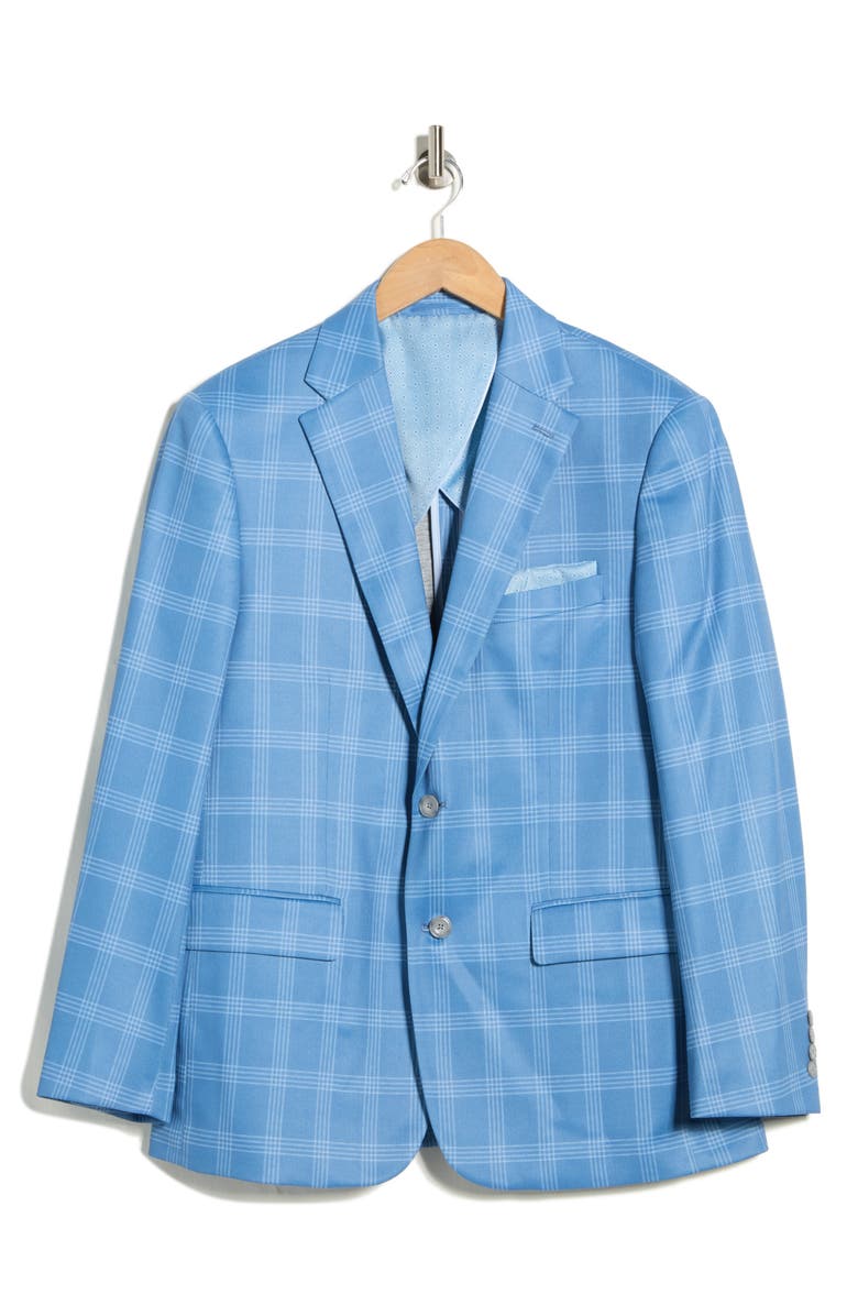 Duchamp Plaid Sport Coat, Main, color, Blue