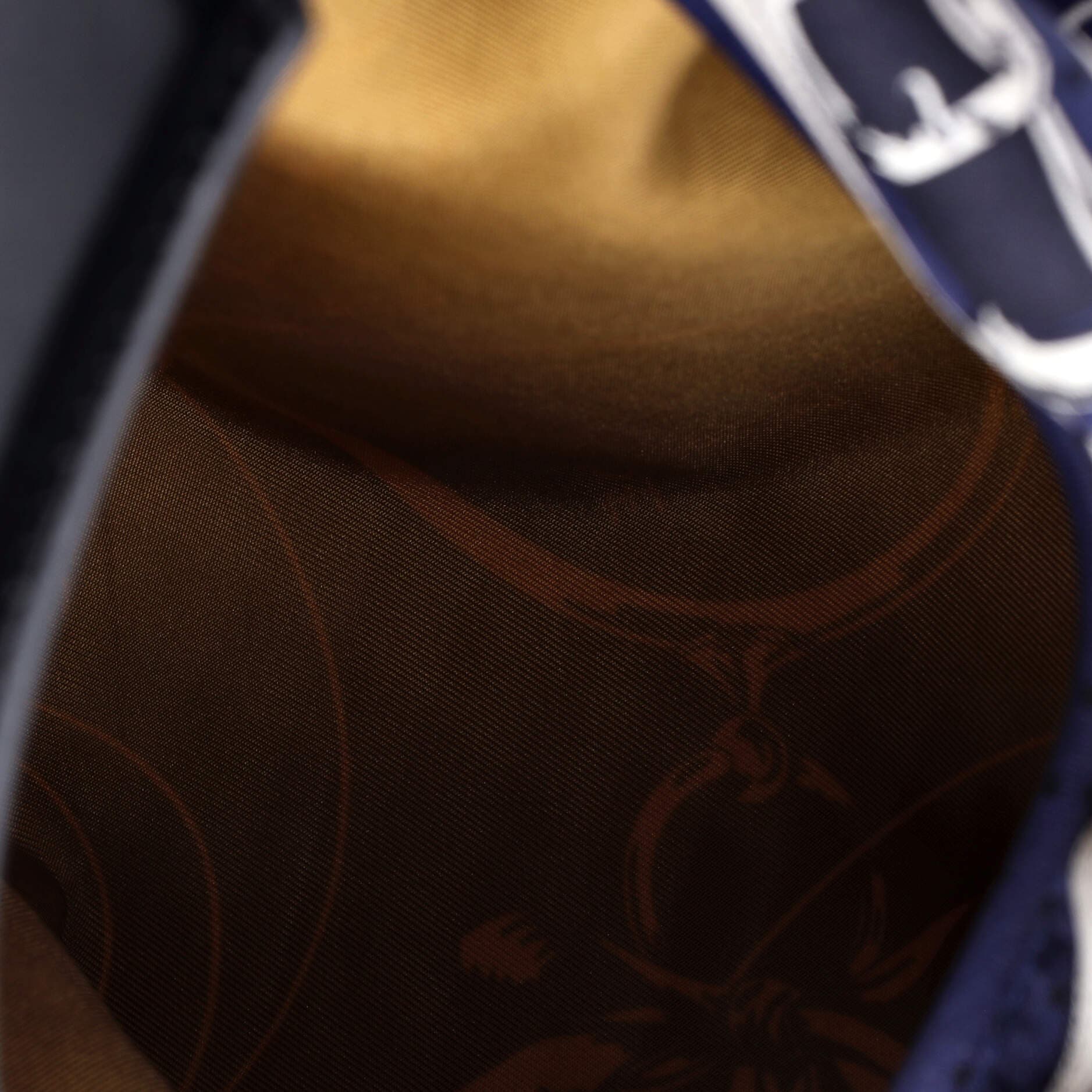 Pre-Owned Hermes Balusoie Bag Printed Silk and Leather, Alternate, color, Blue