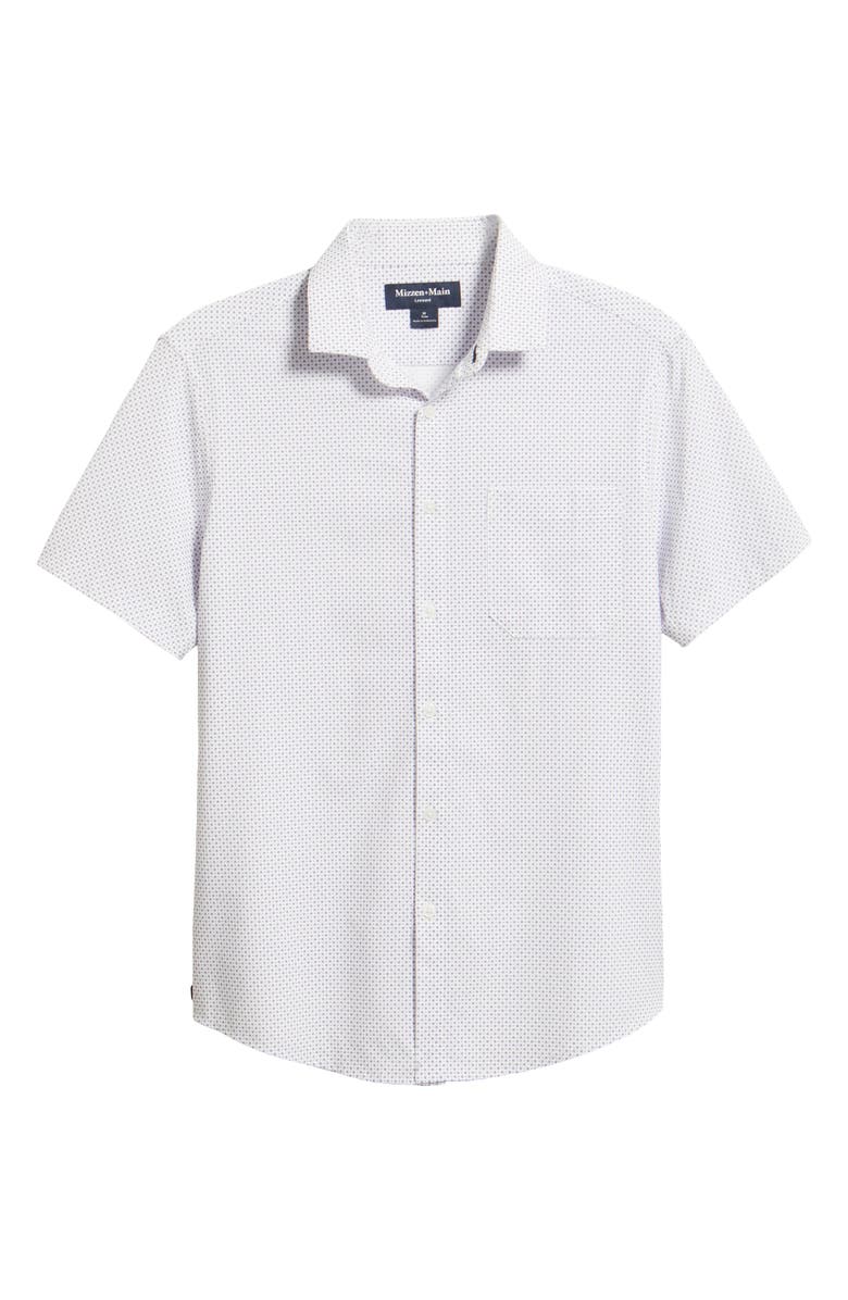 Mizzen+Main Leeward Trim Fit Short Sleeve Performance Button-Up Shirt, Alternate, color, Mulberry Double Diamond