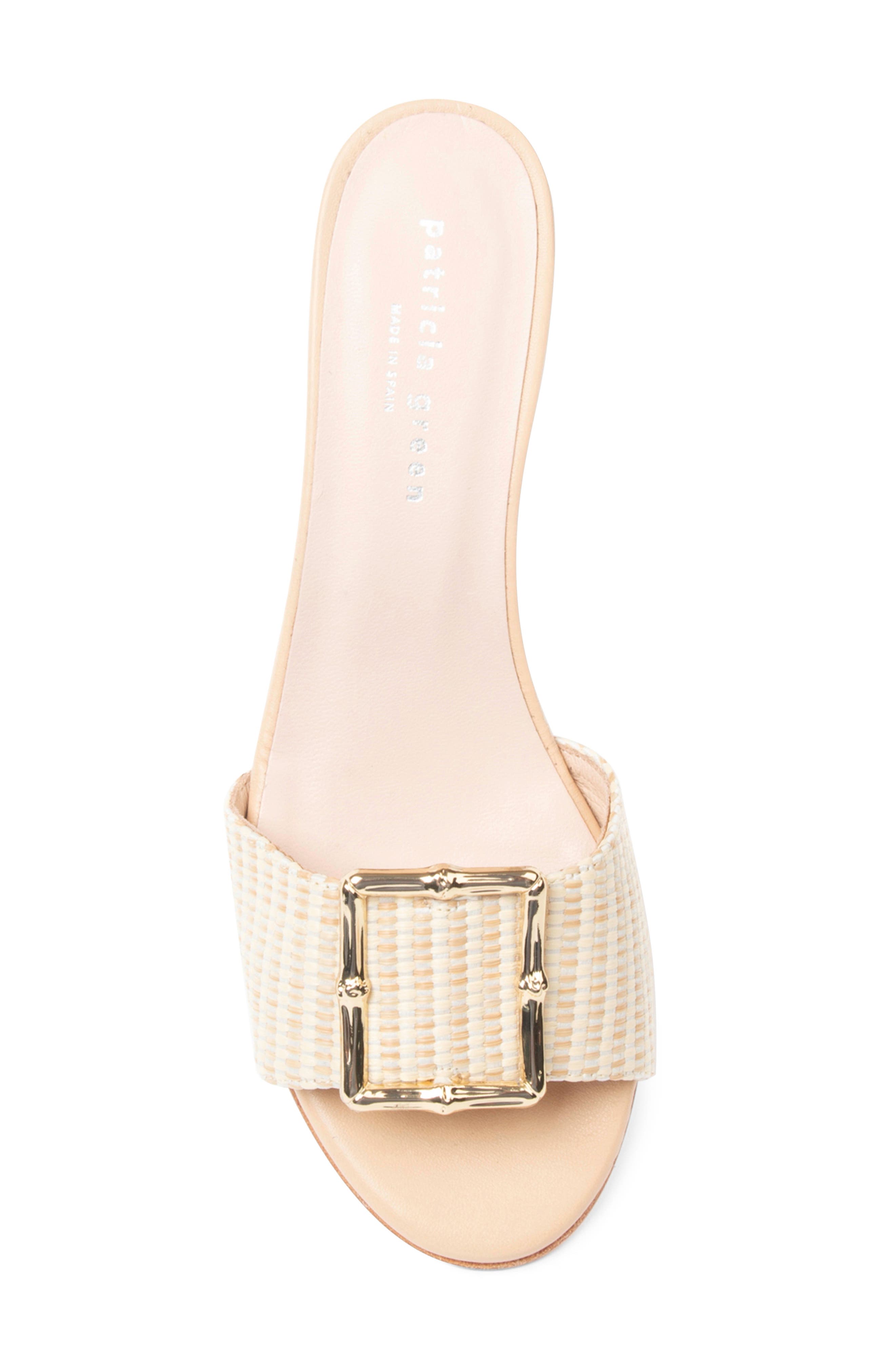patricia green Riviera Bamboo Buckle Block Heel Slide Sandal, Alternate, color, 