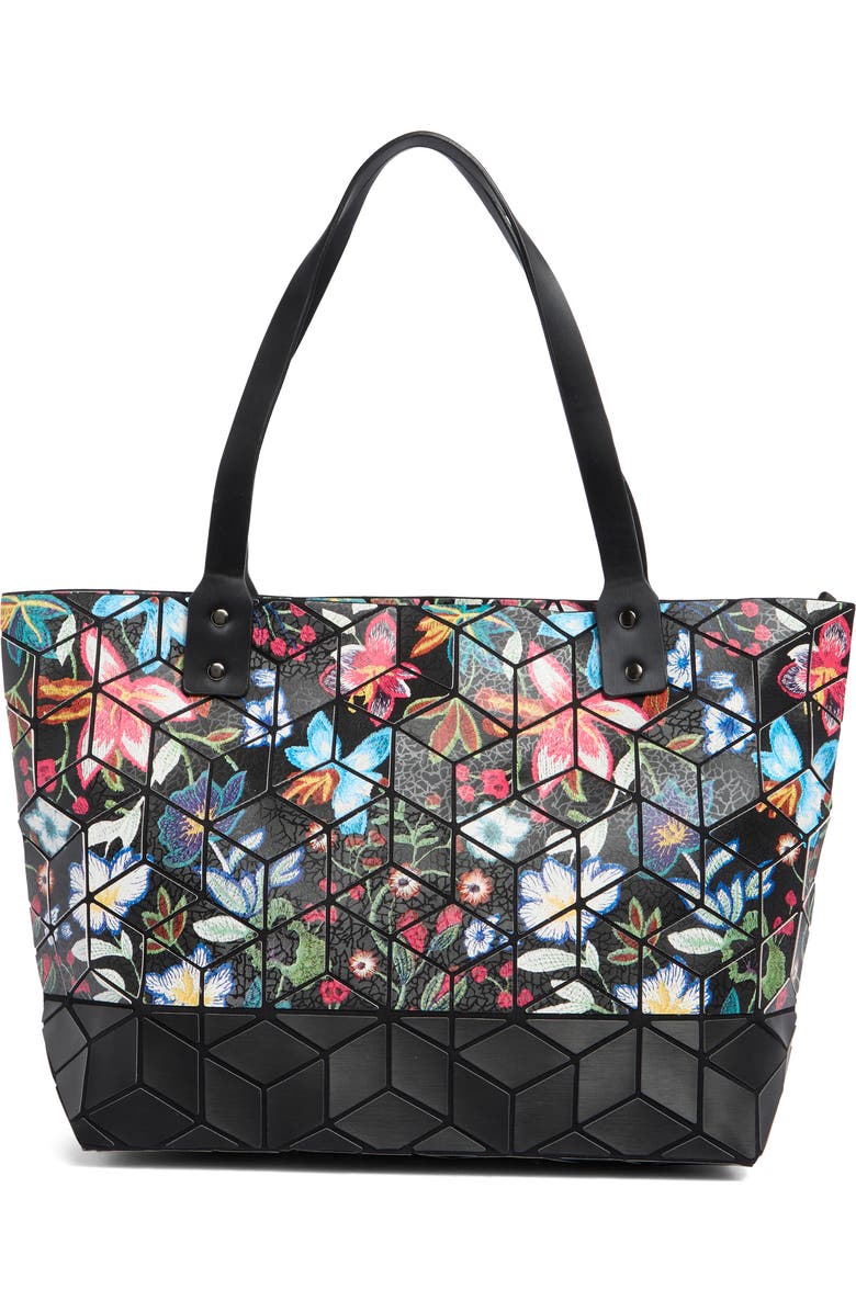 PATRIZIA LUCA Floral Tote Bag, Main, color, Black Floral