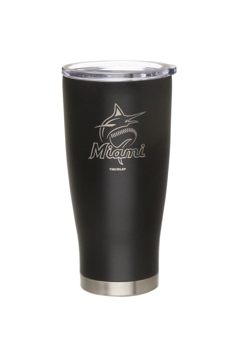 Miami Marlins 20oz. Etched Team Logo Tumbler - Black, Main, color, Black