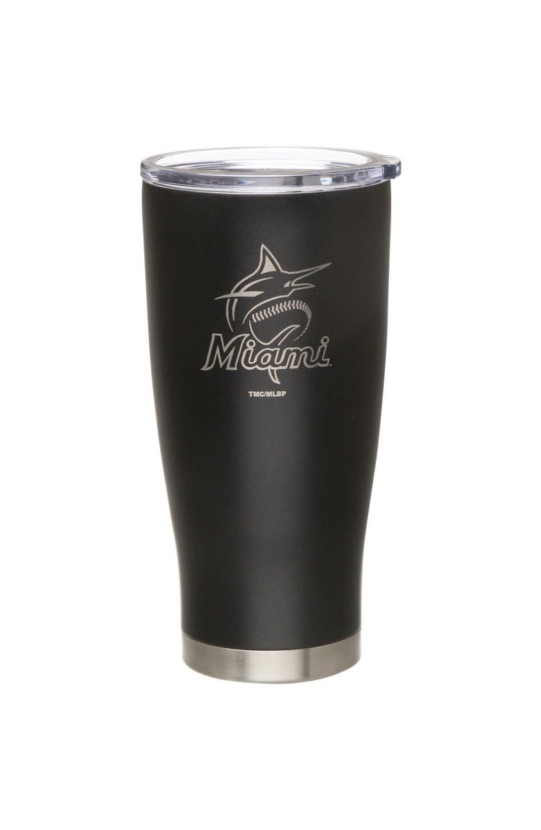 THE MEMORY COMPANY Miami Marlins 20oz. Etched Team Logo Tumbler - Black, Main, color, Black