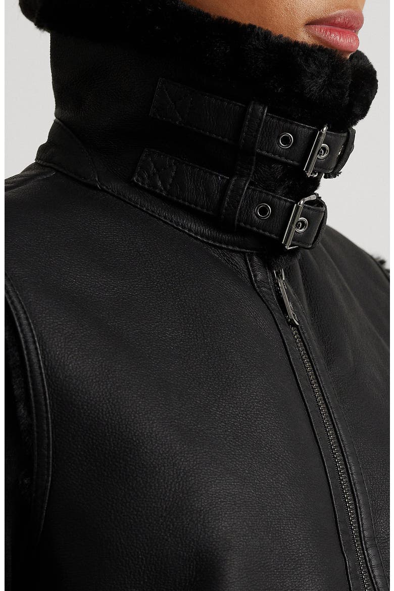 Faux Shearling Vest, Alternate, color, BLACK