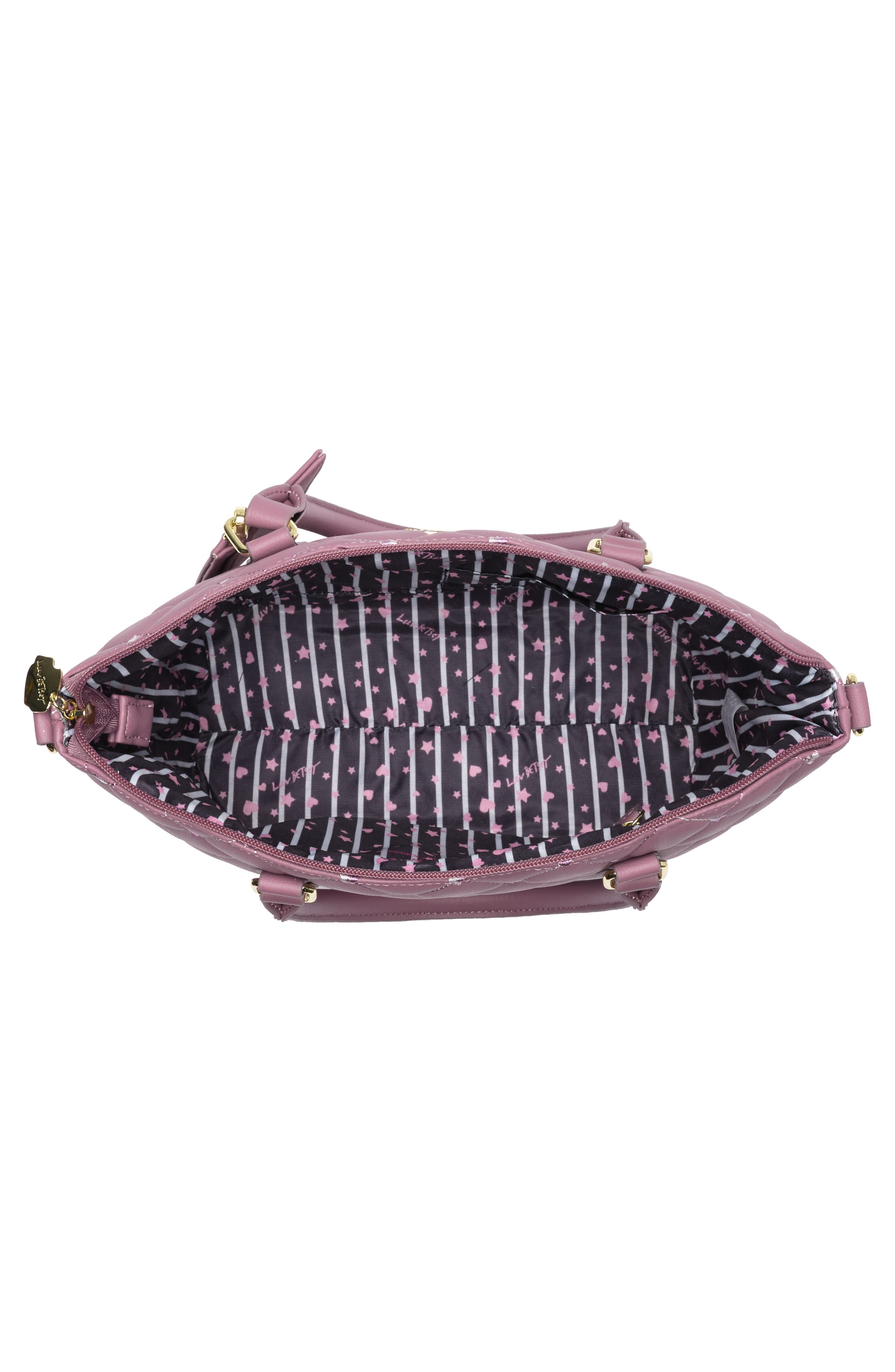 Luv Betsey by Betsey Johnson Medium Printed Logo Handbag, Alternate, color, 