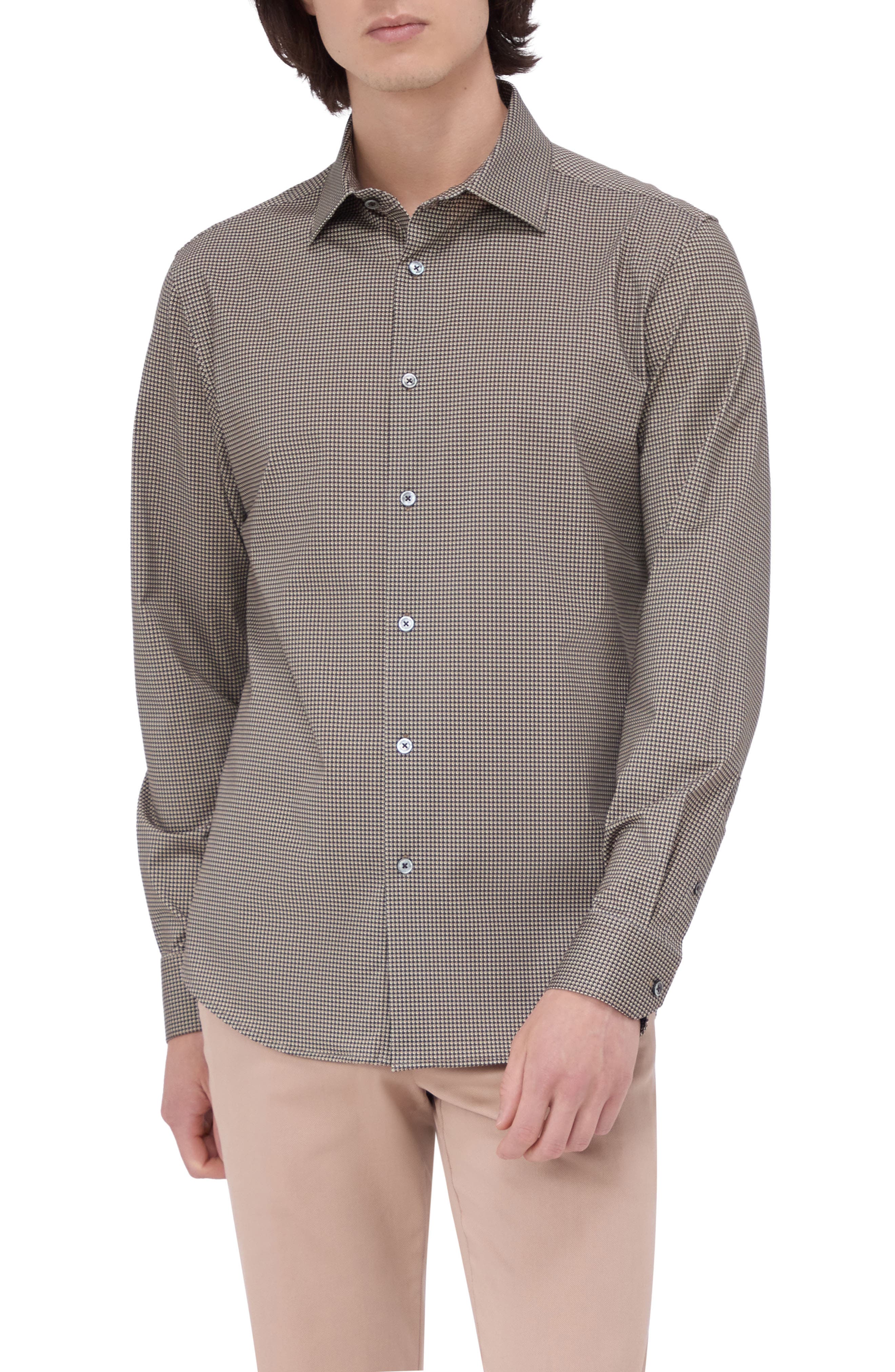James OoohCotton Micropattern Button-Up Shirt