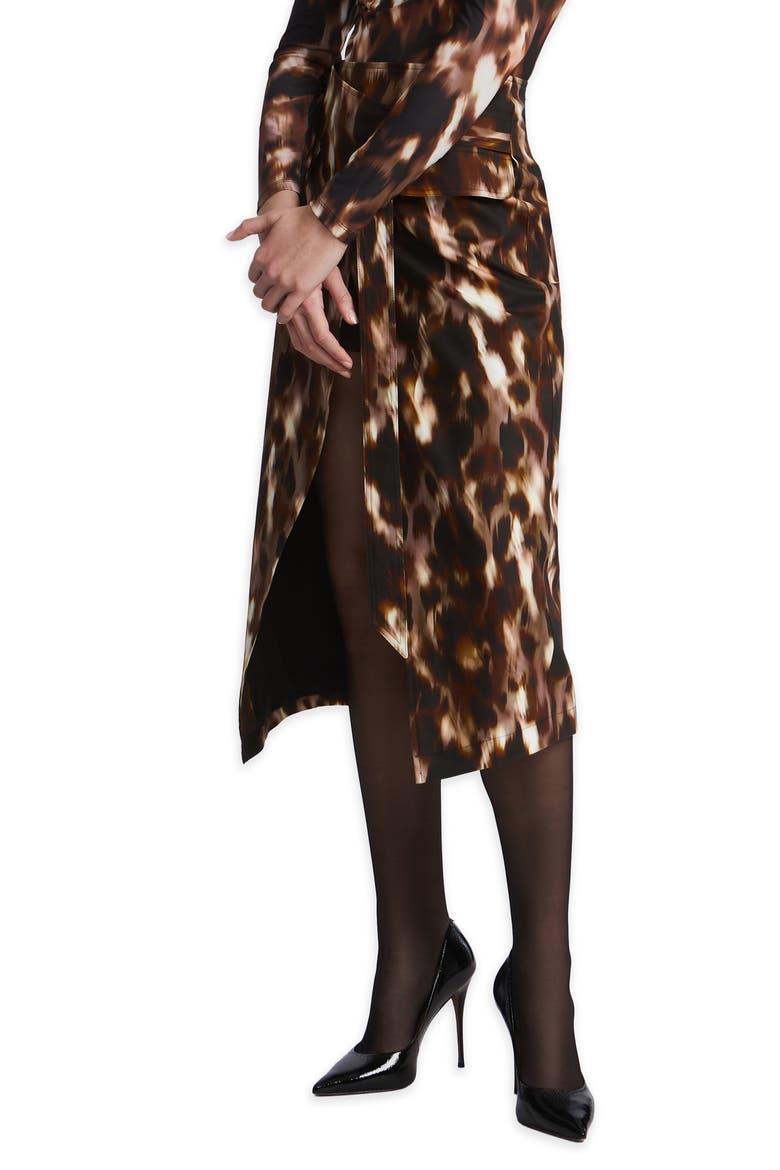 Overlap Midi Skirt, Alternate, color, LEOPARD DESERT PALM PRINT