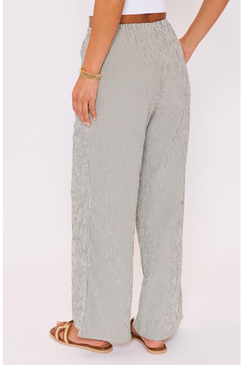 Ease Stripe Drawstring Wide Leg Pants, Alternate, color, CREAM BLACK