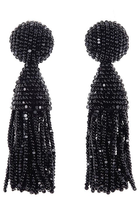 Classic Short Tassel Drop Clip Earrings