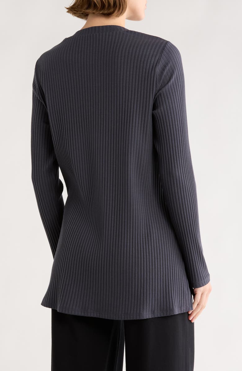 Eileen Fisher High Crewneck Tunic, Alternate, color, Ebony
