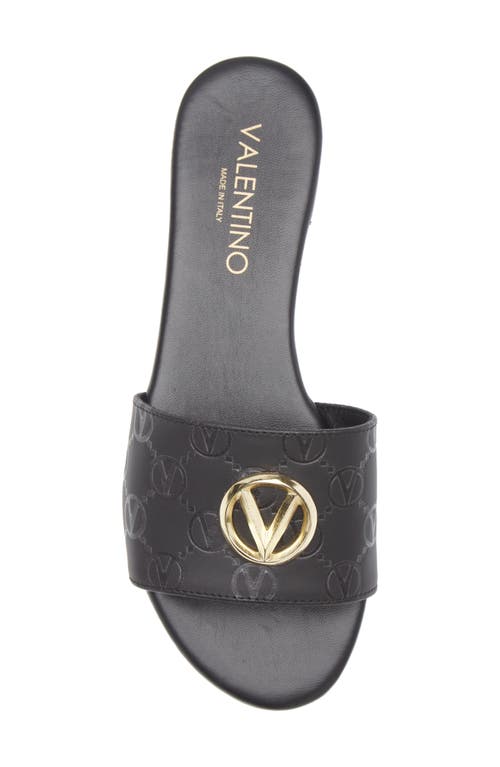 Valentino By Mario Valentino Carrie Leather Sandal In Black