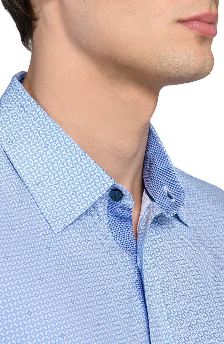 CONSTRUCT Qua Geo Print Stretch Dress Shirt, Alternate, color, Blue Purple