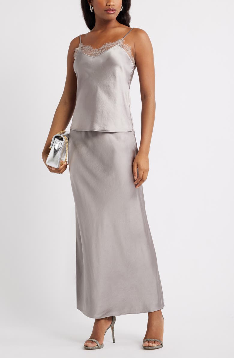 Open Edit Lace Trim Cami, Alternate, color, Grey Satellite