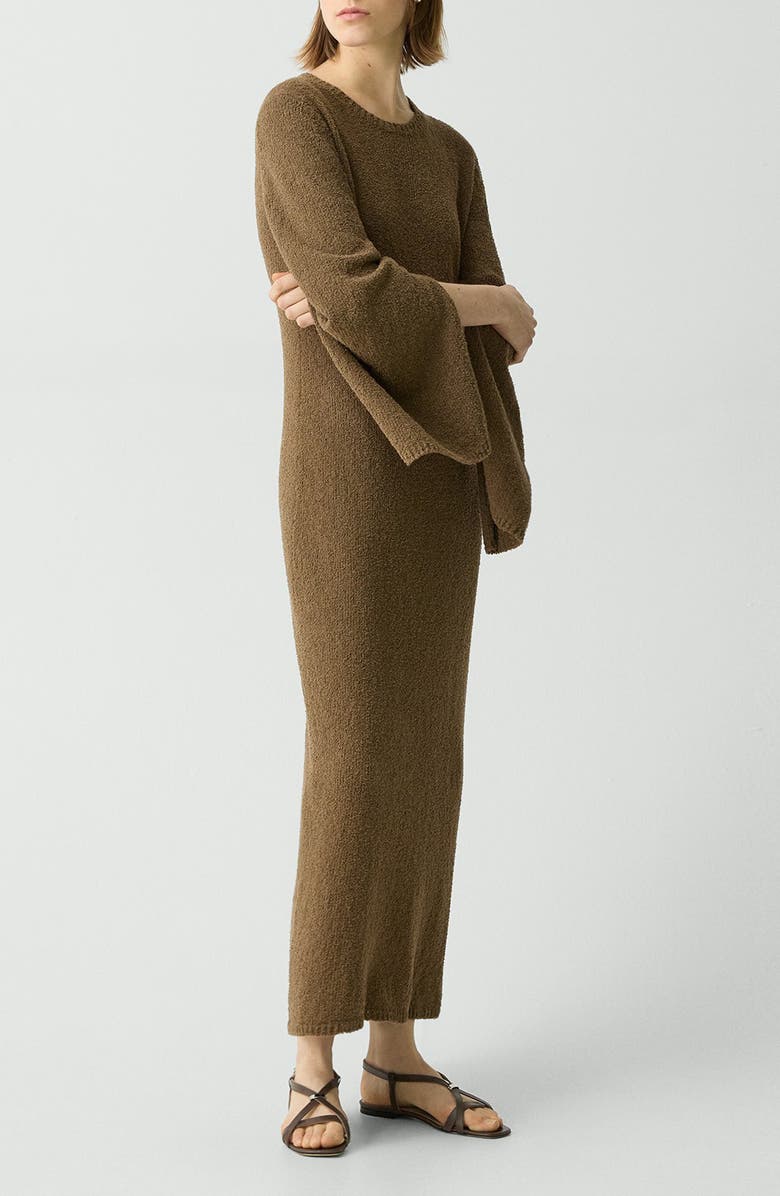 Theory Long Sleeve Organic Cotton Blend Bouclé Sweater Dress, Alternate, color,