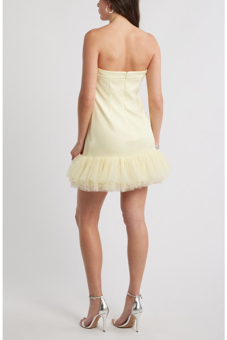 Tulle Ruffle Strapless Minidress, Alternate, color, YELLOW FROST