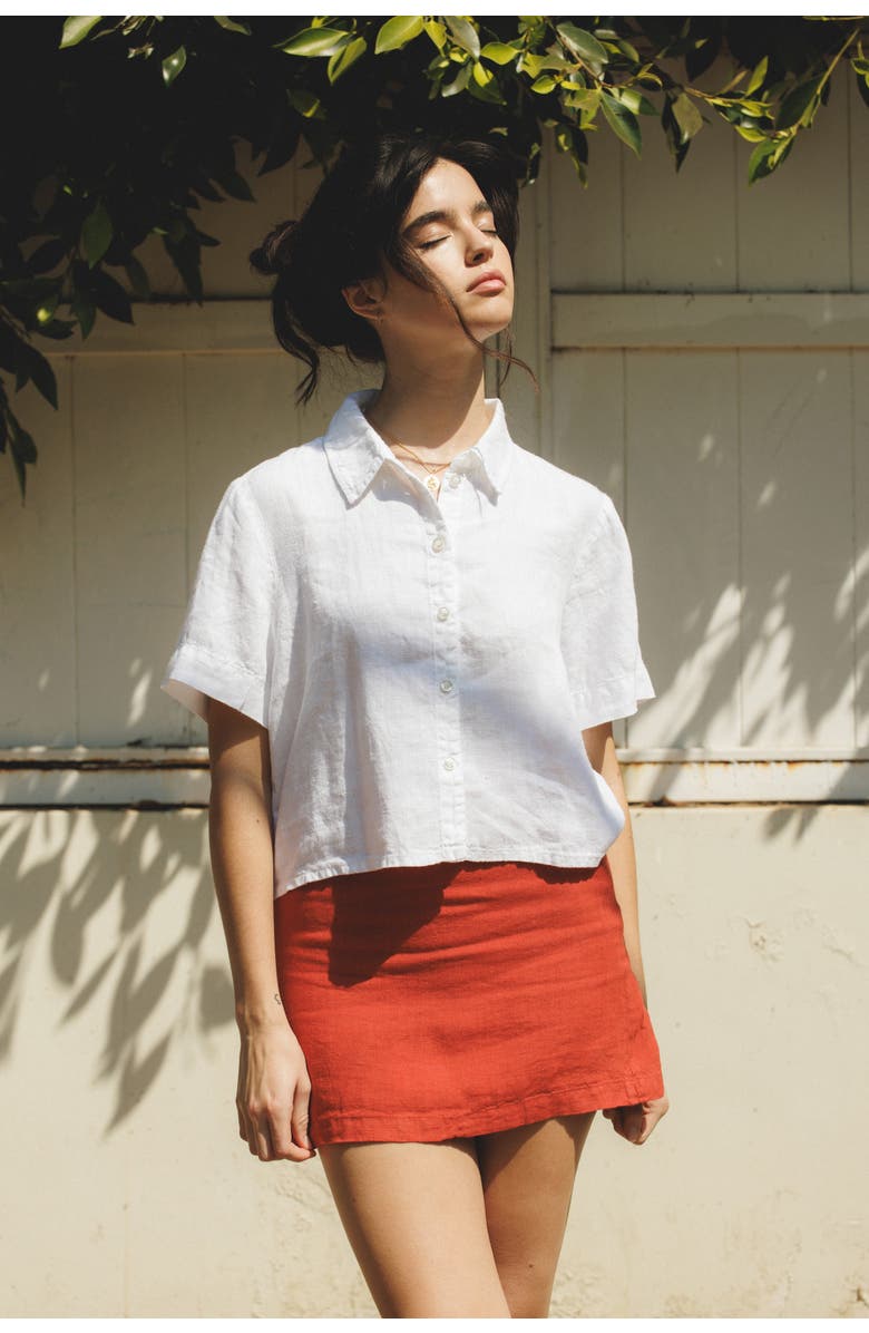 VIR VITA Anais Linen Shirt, Alternate, color, White
