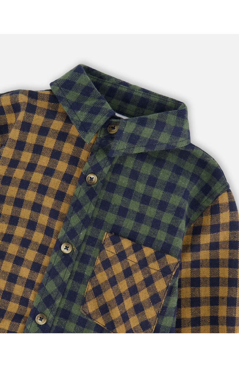 Deux par Deux Long Sleeve Flannel Shirt, Alternate, color, Yellow And Green Plaid