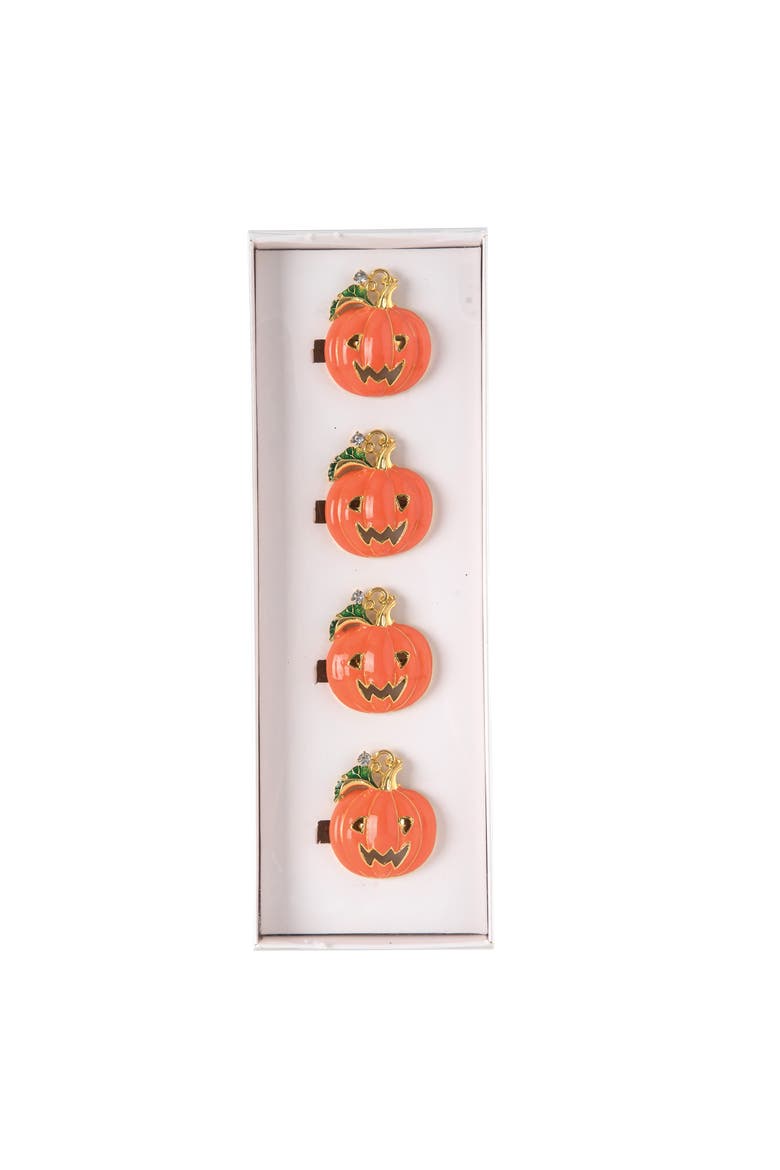 Pumpkin Halloween Napkin Ring Set of 4, Alternate, color, Orange