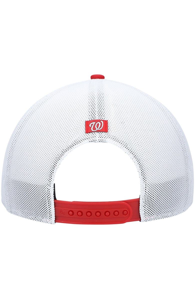 '47 Men's '47 Red/White Washington Nationals Burden Trucker Snapback Hat, Alternate, color, 