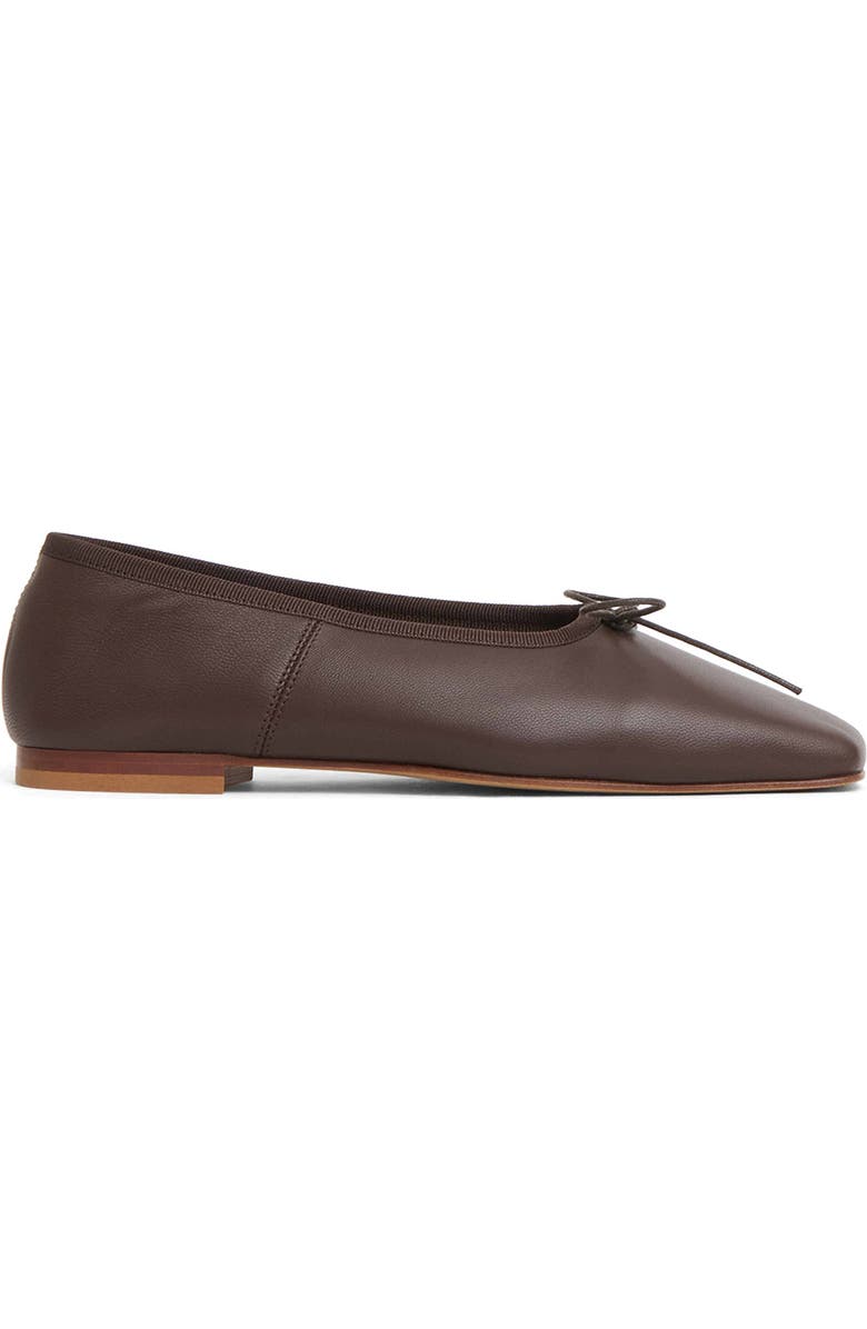 Mansur Gavriel Square Toe Ballerina Flat, Alternate, color, Chocolate