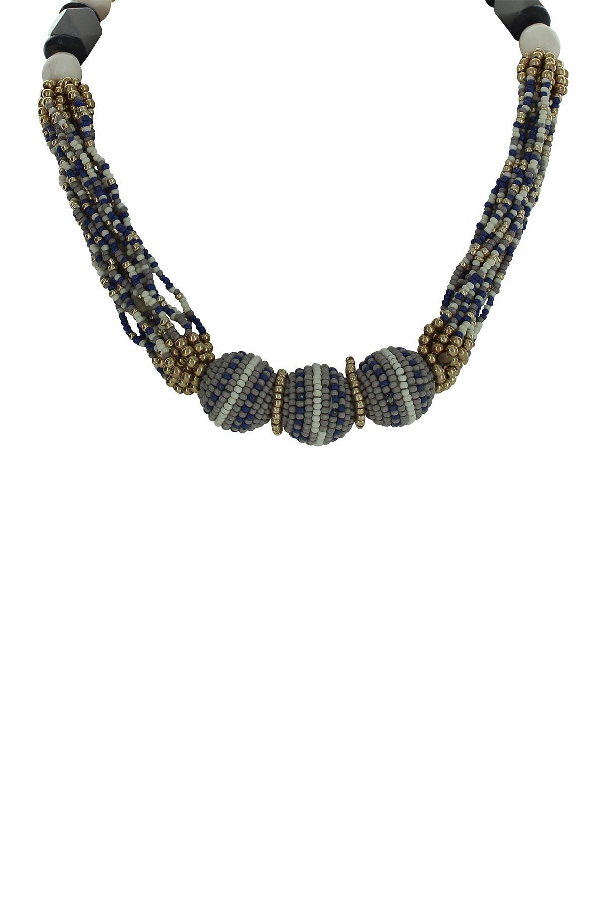 OLIVIA WELLES Sloane 14K Gold Plated Beaded Multi Strand Necklace