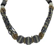 OLIVIA WELLES Sloane 14K Gold Plated Beaded Multi Strand Necklace