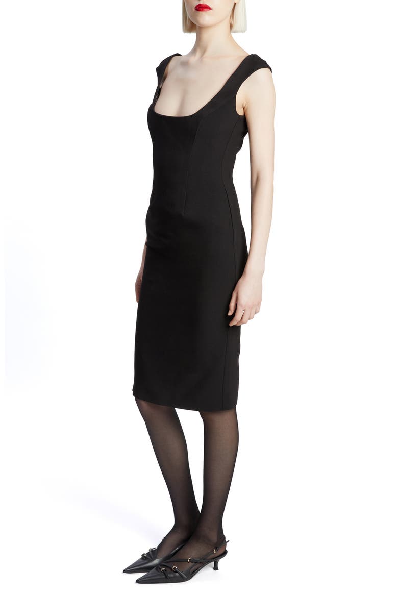 Audrey Fitted Dress, Alternate, color, BLACK