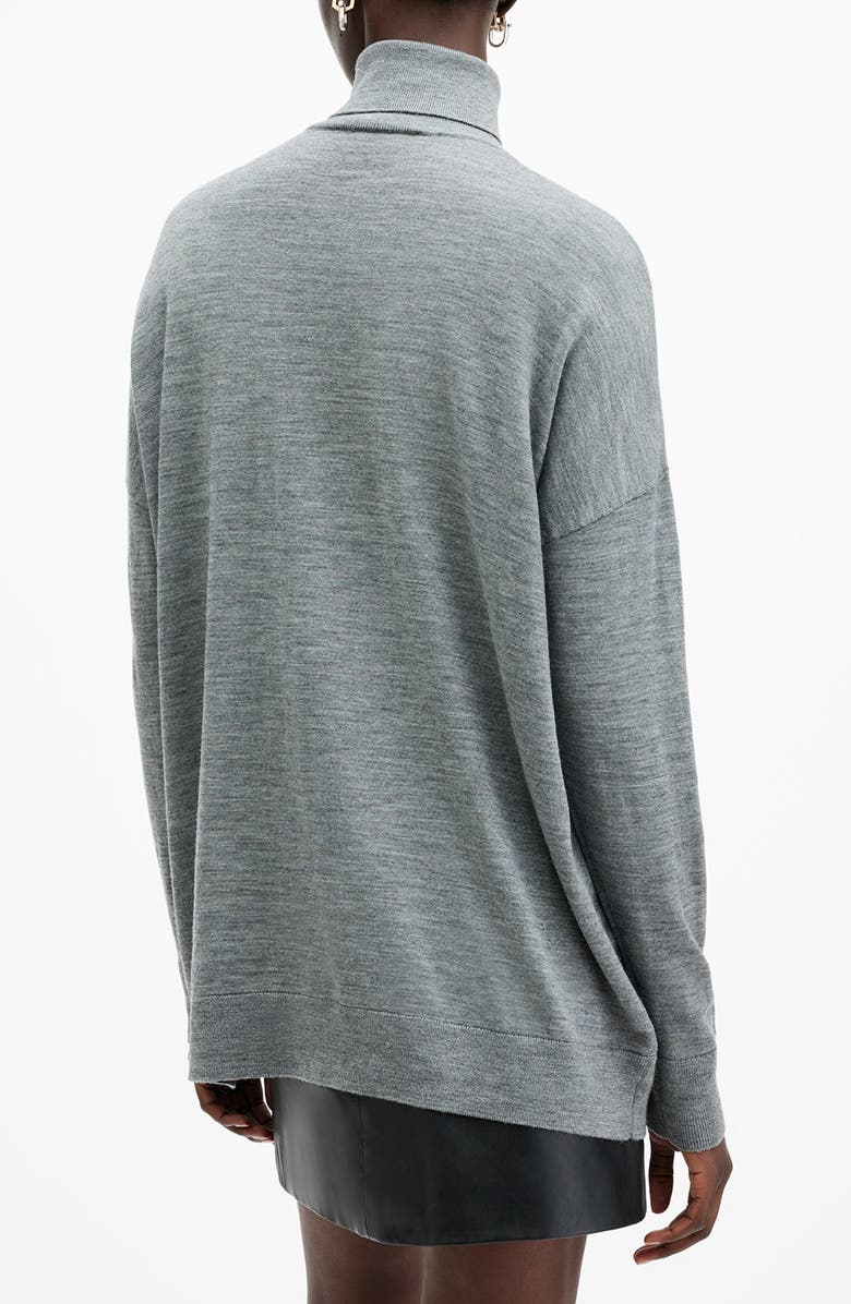 AllSaints Bern Merino Wool Turtleneck Sweater, Alternate, color, Grey Marl