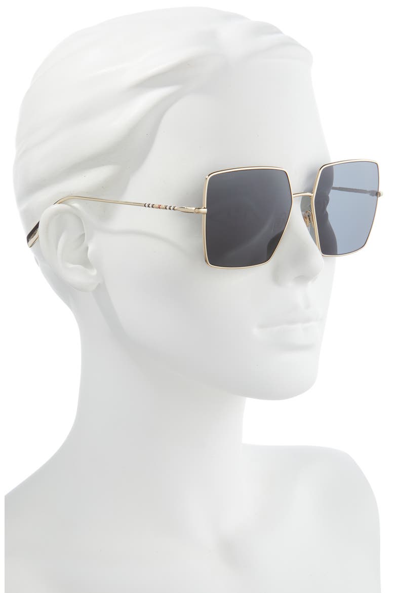 58mm Square Sunglasses, Alternate, color, LIGHT GOLD/DARK GREY