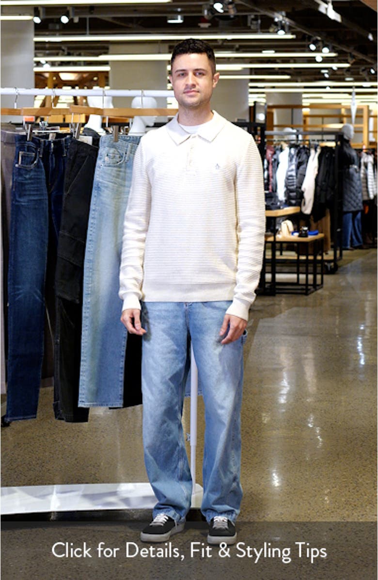 Long Sleeve Cotton Mesh Polo Sweater, sales video thumbnail