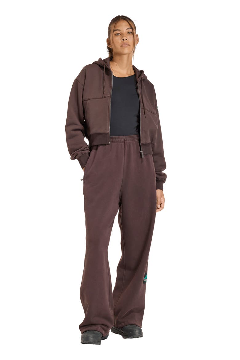 Full Zip Cropped Hoodie, Alternate, color, AURORA COFFEE/