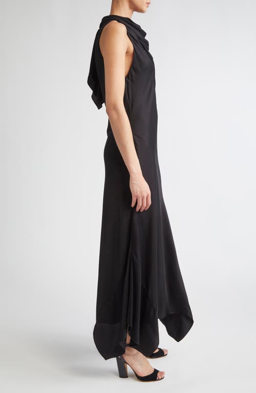 Brandon Maxwell The Fallon Cowl Neck A-line Dress In Black