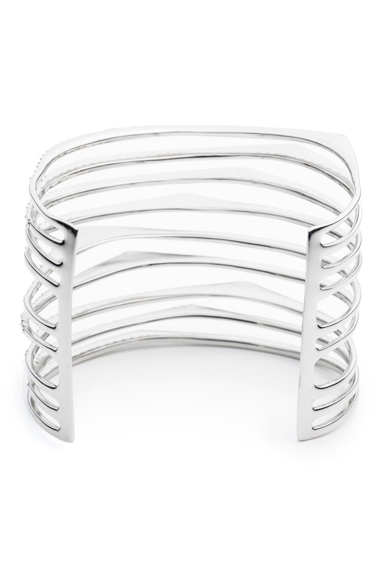 Crystal Wrist Cuff, Alternate, color, SILVER